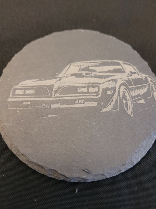 Sous-verre en ardoise gravée