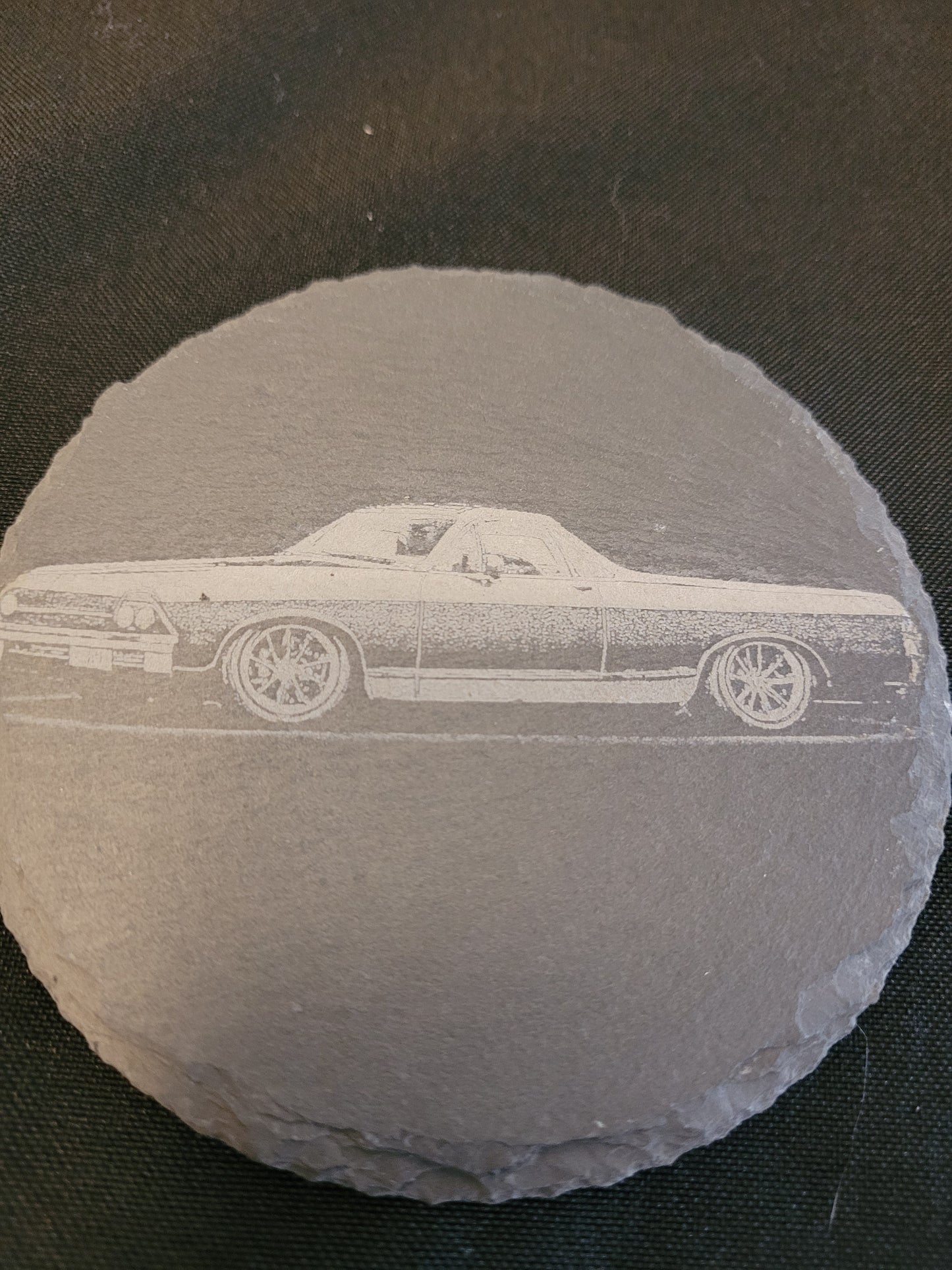 Sous-verre en ardoise gravée