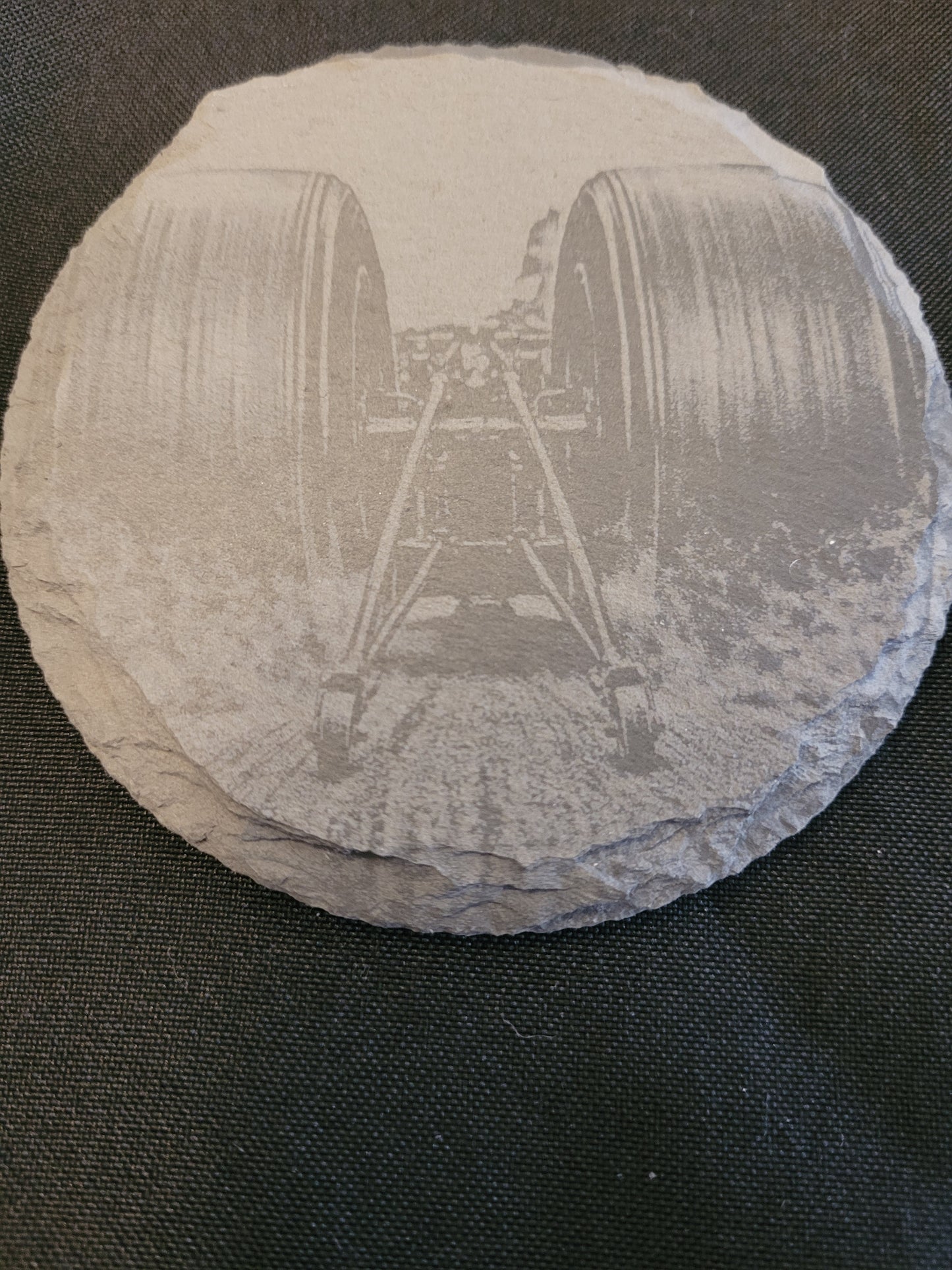 Sous-verre en ardoise gravée