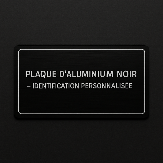 Plaque d’Aluminium Noir – Identification Personnalisée 80mm x 30mm