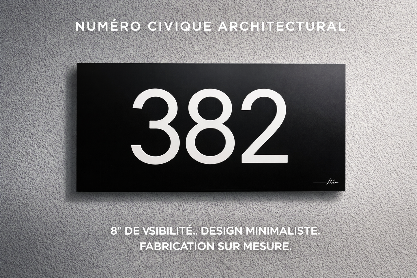 Numéro Civique Architectural 8” – Design Moderne 300 x 150 mm